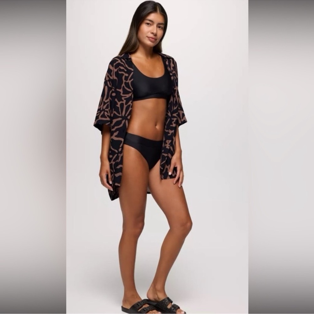 New With Tags prAna Black Summer Wave Bikini Bottoms Size Medium
